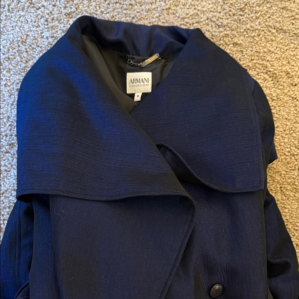 Armani Collezioni Women's Navy Trench Coat
